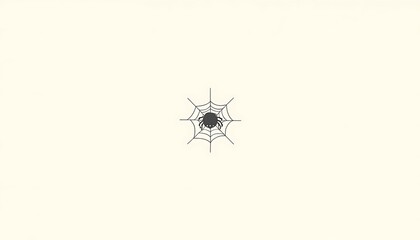 Minimalist illustration of a spider in its web against a neutral backdrop