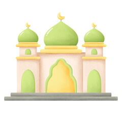 Mosque watercolor illustration