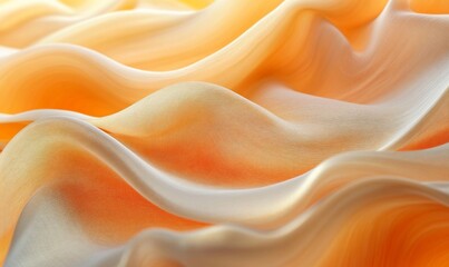 Obraz premium Flowing orange silk waves soft texture