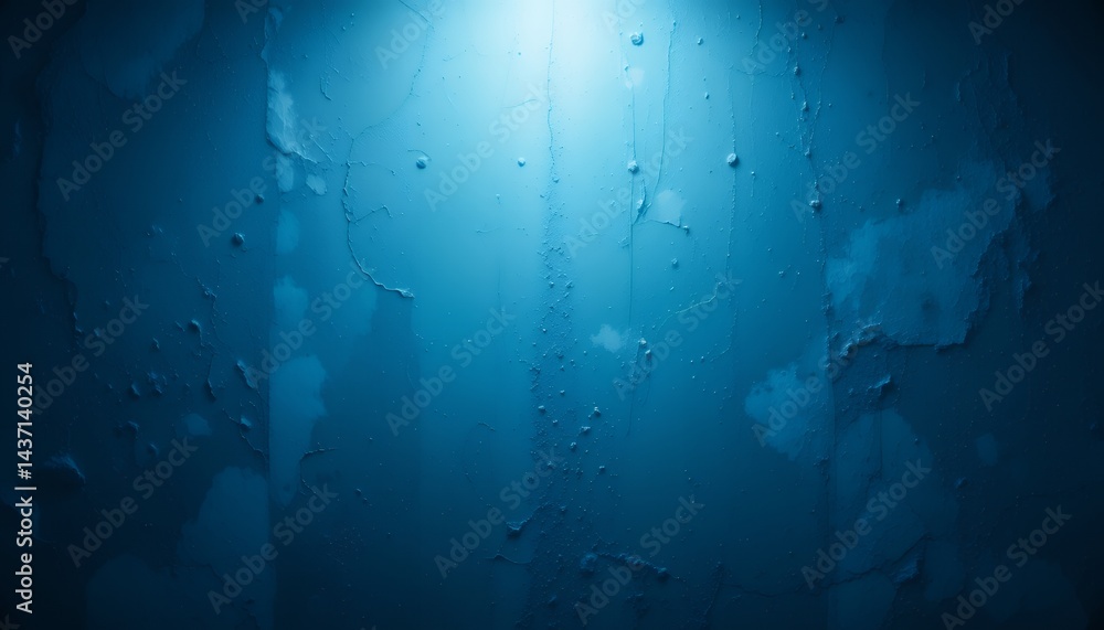 Poster surreal aqua wall texture with abstract patterns and refracted light
