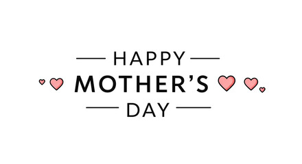 Fototapeta premium Minimalist Mother's Day Typography PNG