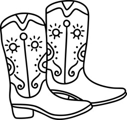 Stylish cowboy boots with intricate designs showcase blend of tradition and modern flair, perfect for any occasion