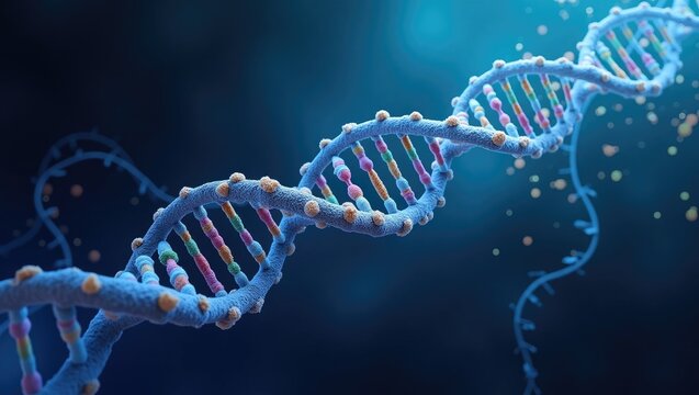 dna strand on black background
