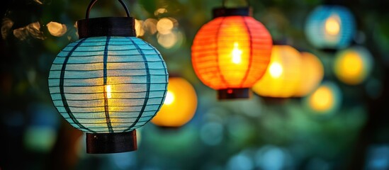 Fototapeta premium Outdoor Paper Lanterns at Dusk