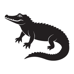 Naklejka premium Alligator design silhouette vector