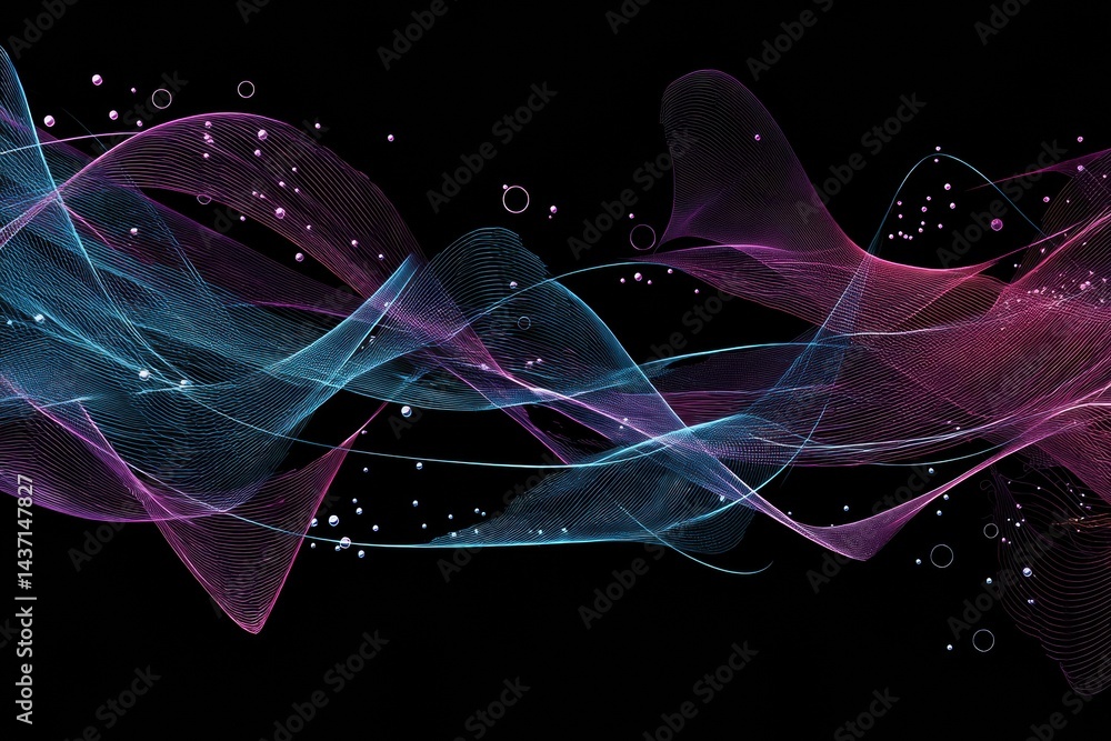 Leinwandbilder Generative Abstract Shape Forms From Code Particles Creating a Dynamic Visual Experience in a Digital Space