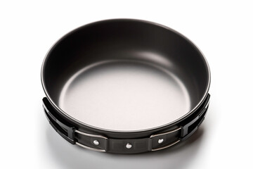 Aluminum pan on white background.