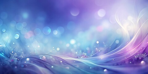 Obraz premium Abstract Winter Wonderland Serene Purple and Blue Swirls with Sparkling Lights and Delicate Snowflakes