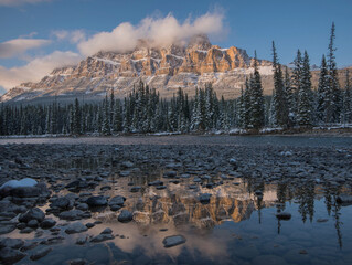 sunset over the mountain