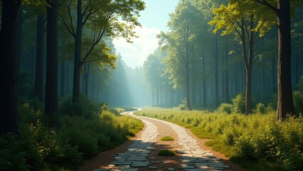 Obraz premium road in the forest