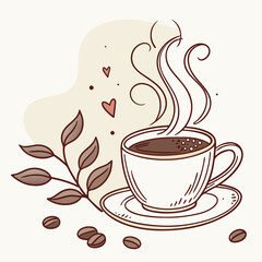 Obraz premium cup of coffee with beans