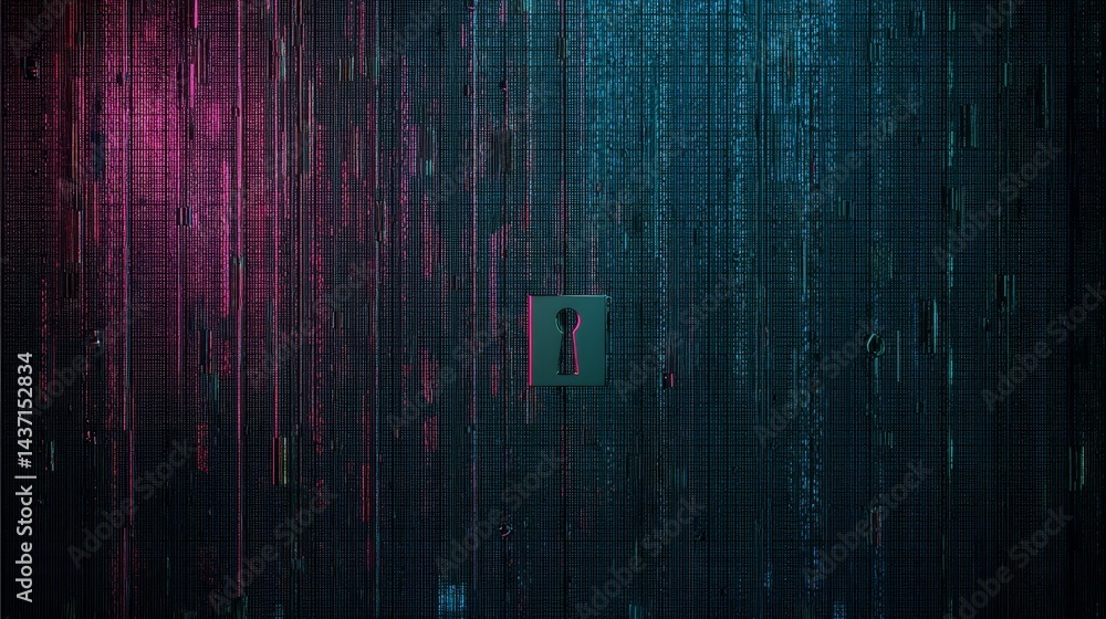Poster mesmerizing red and blue pattern on a dark background, an abstract digital art design
