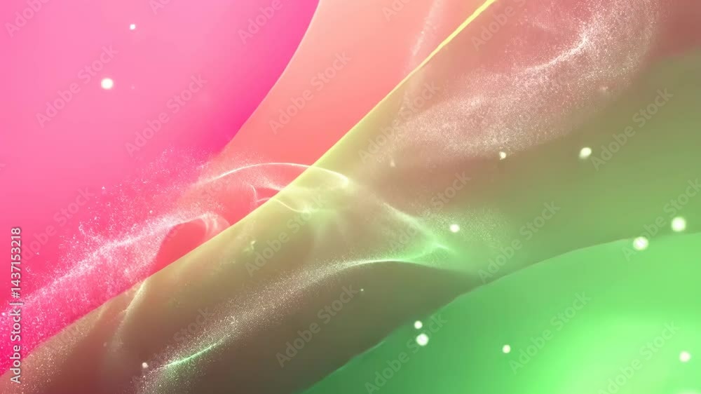 Aufkleber colorful abstract waves and particles creating a dynamic flowing motion in vibrant pastel tones