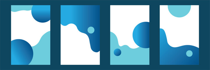 Blue poster design set illustration modern suitable to your brand, bundle design, business, banner, template, marketing, and more