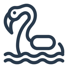 Flamingo Float Ring Floating on Ocean Waves