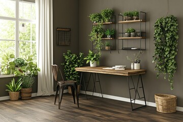 Cozy home office with plants (2)