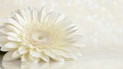 Elegant White Flower with Soft Background and Gentle Bokeh Effect