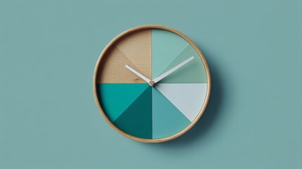 Obraz premium Timeless elegance, vintage wooden clock with green and white color scheme for home decor
