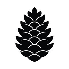 Pine Cone Stencil Icon Vector Illustration