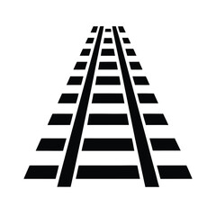 Railroad Tracks Stencil Icon Vector Illustration
