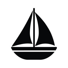 Sailboat Stencil Icon Vector Illustration
