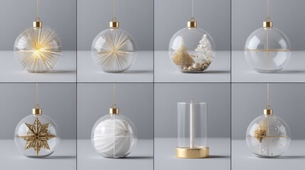 Captivating closeups, six photographic perspectives of a festive christmas ornament