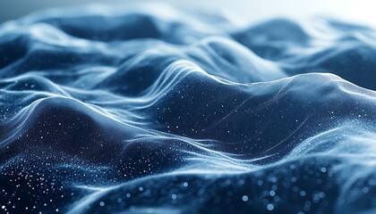 Obraz premium Abstract blue wave texture with glowing particles