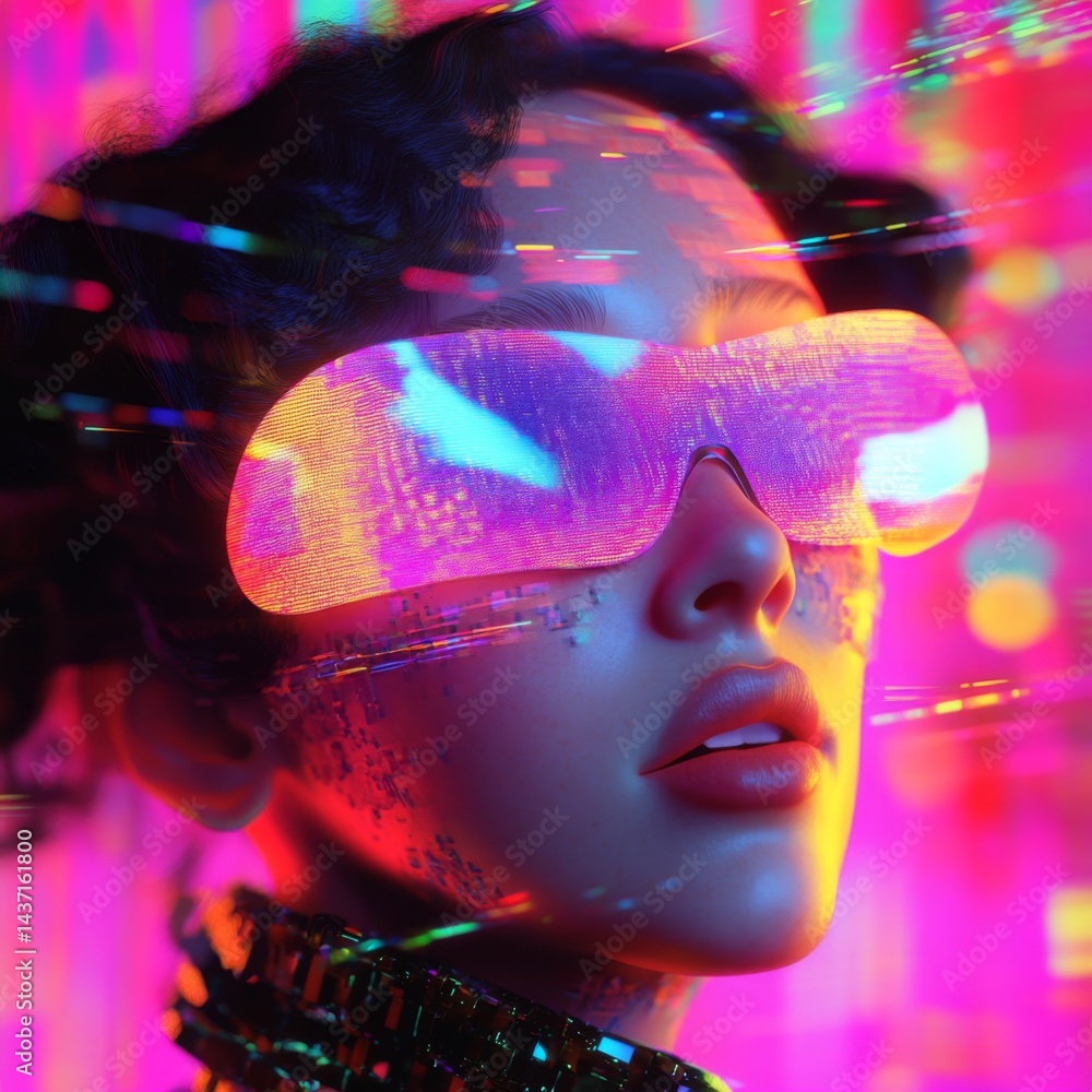 Poster prismatic digital identity immersive ai-driven visual narrative exploring multiverse of personal bra