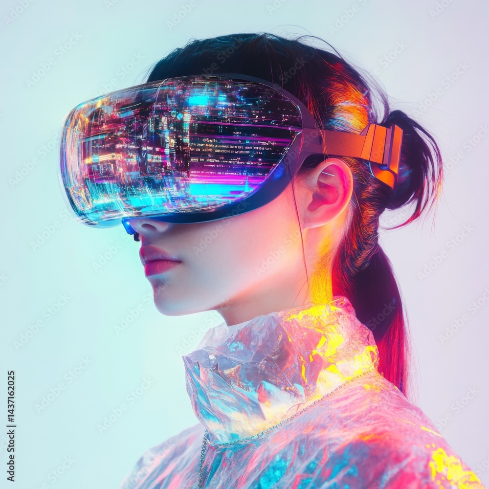 Poster prismatic digital identity immersive ai-driven visual narrative exploring multiverse of personal bra