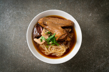 Braised duck noodles with brown soup