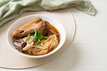 Braised duck noodles with brown soup