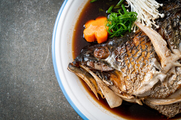 Boiled Fish Head with Soy Sauce