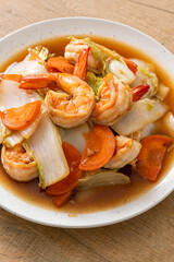 stir-fried Chinese cabbage with shrimps