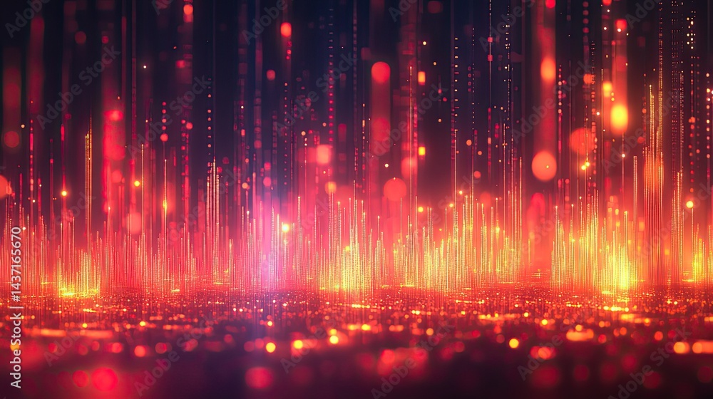 Aufkleber abstract digital points and lines with a glowing effect