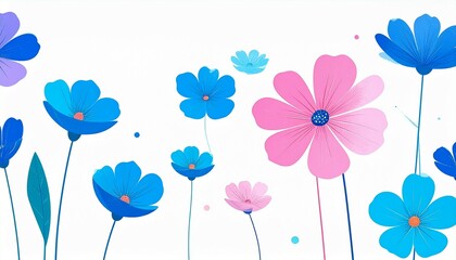 Naklejka premium Seamless floral pattern with flowers at side background