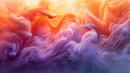 Obraz premium Horizontal sweep of full color smoke rolling in layered spirals on white background. Abstract motion concept