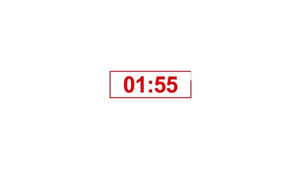 2 minute timer countdown animation, countdown timer one minute animation from 120 to 0 countdown Two minute countdown timer animation on transparent background with alpha channel.