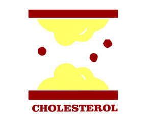 a cholesterol human body vein with blood cell stream
