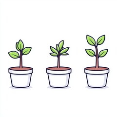 Obraz premium startup financing money seed plan concept. Plants in pots showcasing growth stages.