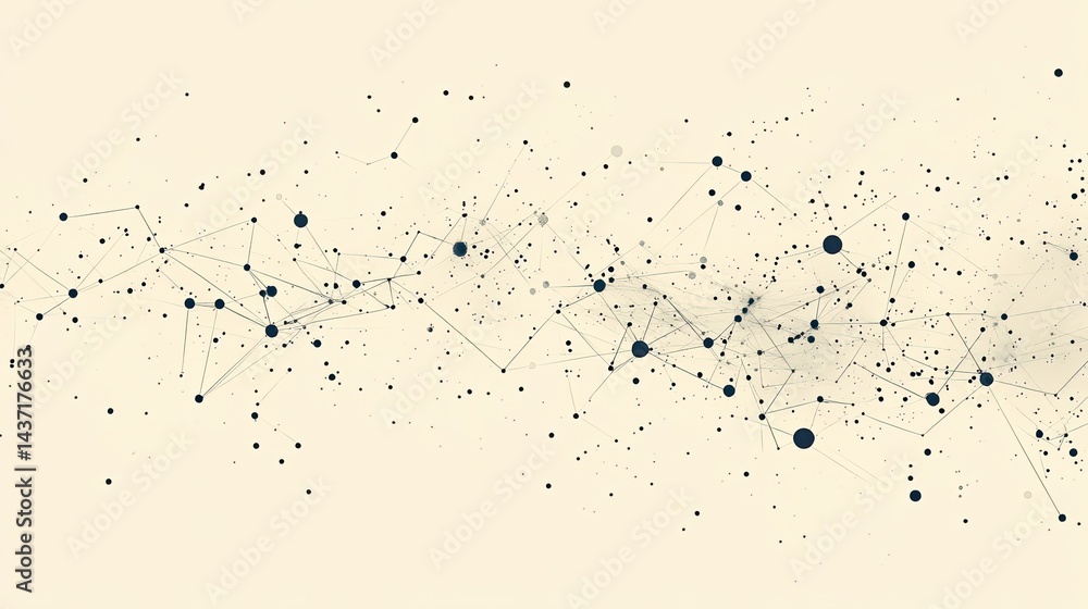 Aufkleber abstract tech background with connected lines and dots