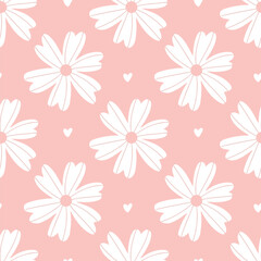 Hand drawn flat design floral pattern for fabric prints, wallpapers, for fashion and home decor applications
