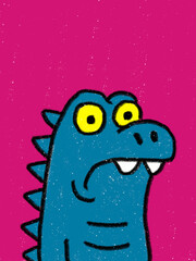 Cartoon kid drawing - Crayon - Hand drawn - Funny expression cartoon - Kindergarten - Expression - 