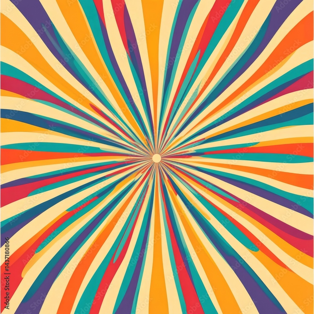 Poster sunburst retro vibes graphic print groovy background