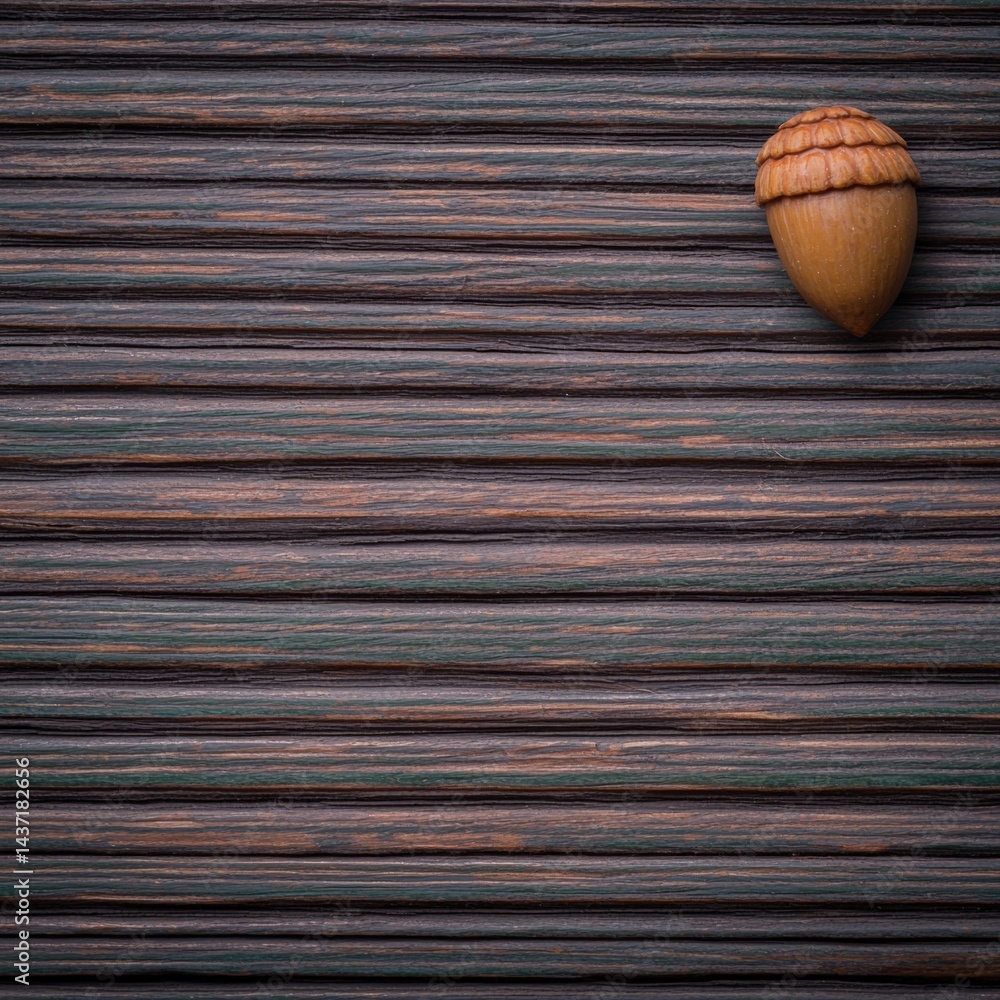 Poster close-up of a walnut resting on a wooden surface highlighting its unique and texture