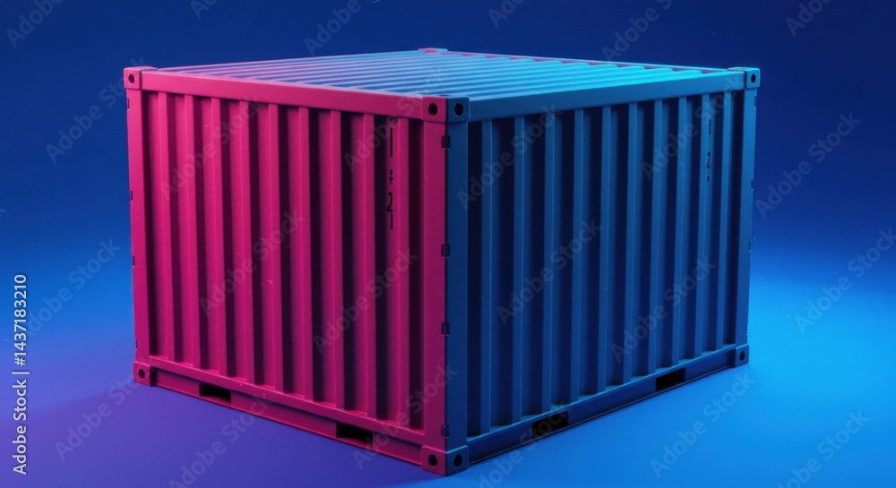 Poster industrial container with dynamic color illumination