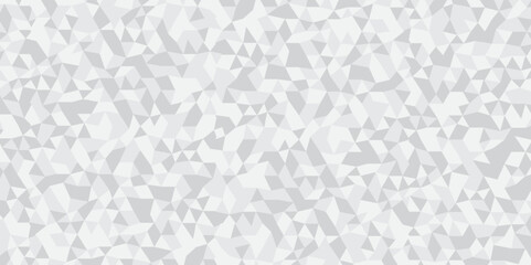 Abstract geometric White and gray background seamless mosaic and low polygon triangle texture wallpaper. Triangle shape retro wall grid pattern geometric ornament tile vector square element.	
