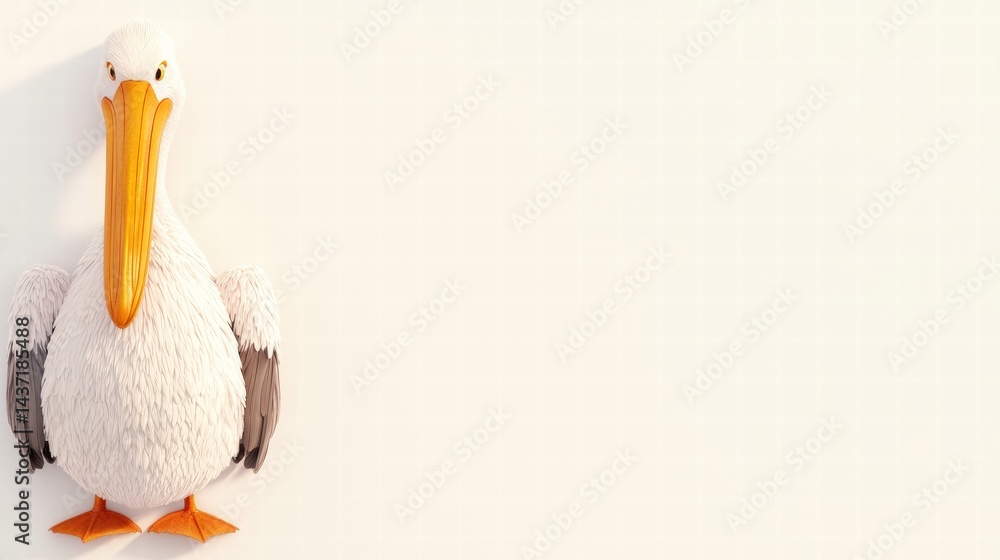 Poster captivating pekin bird displaying its unique features against a pure white background