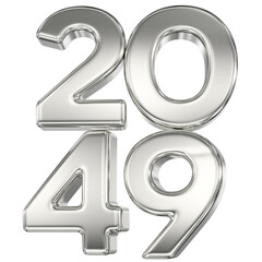 Number 2049 Silver 3D Rendering