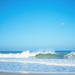 Fototapeta premium 아름다운 바다와 푸른하늘 환상적이다.