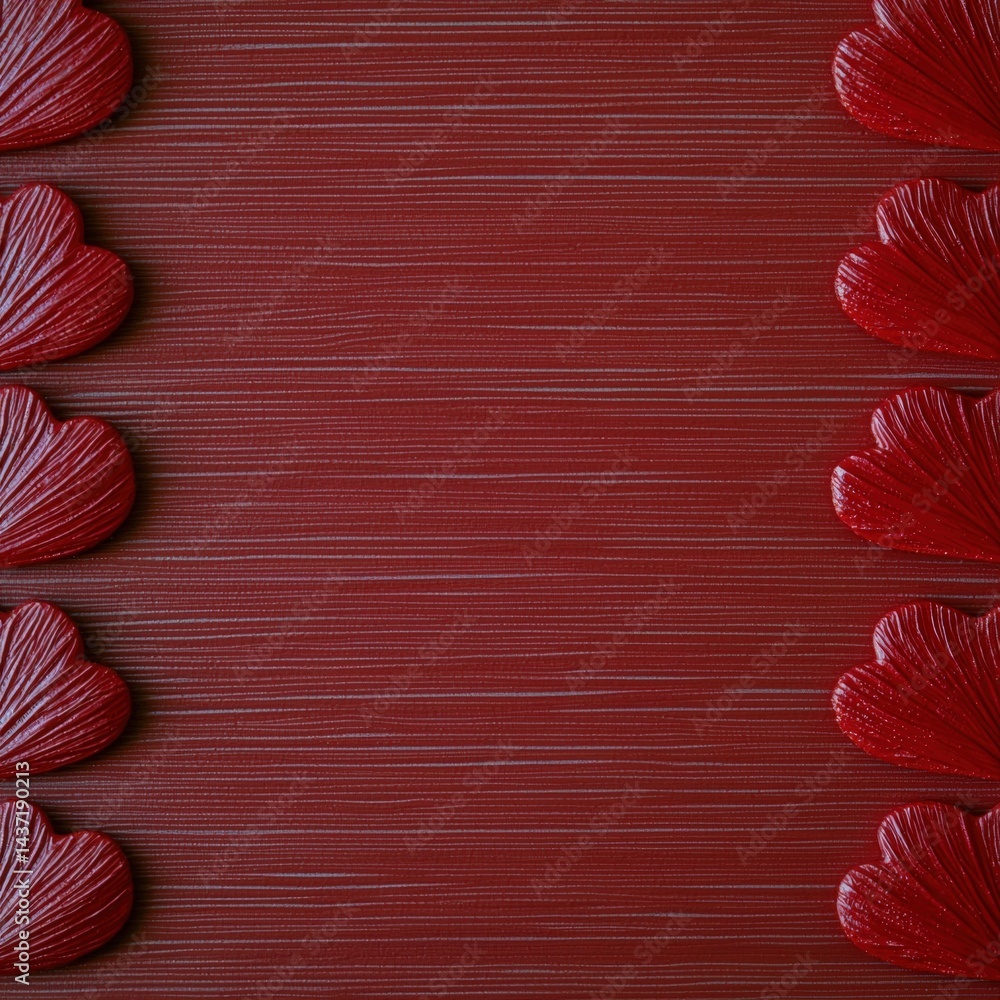 Poster bold red paint spread across a deep red background creating a striking visual contrast and texture